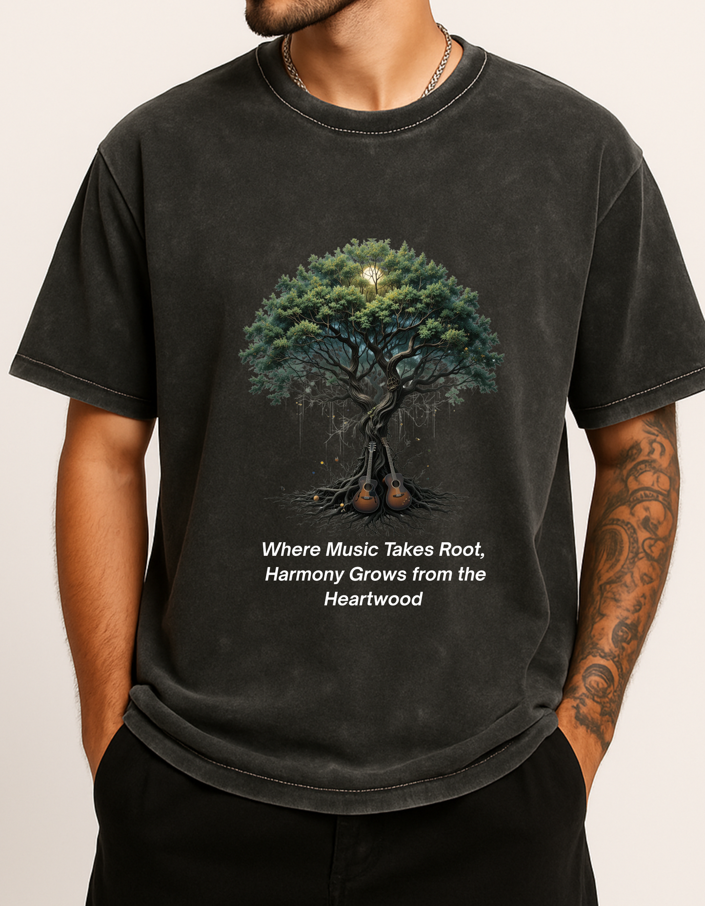 Music - Acid Washed Oversized Tee