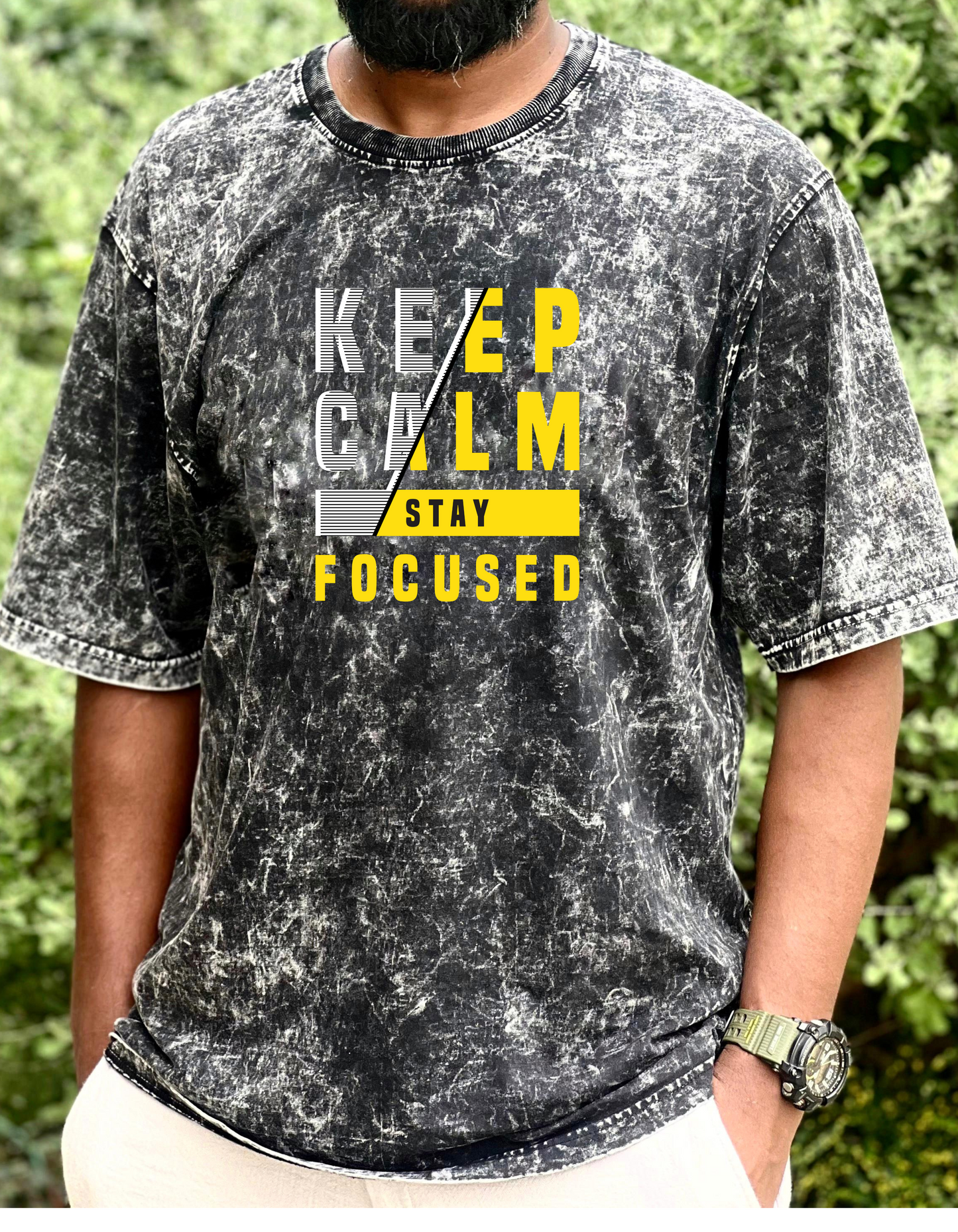 Focused - Premium Acid Washed Oversized Tee
