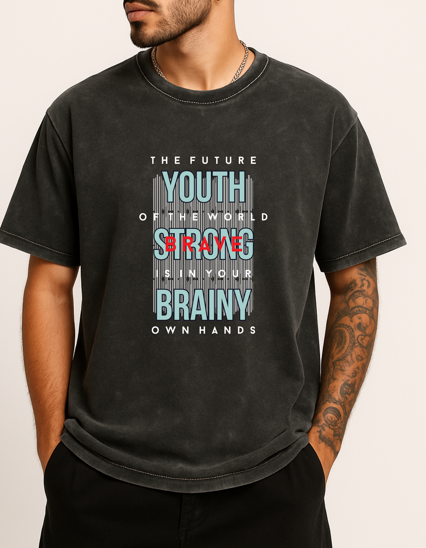 Strong - Acid Washed Oversized Tee