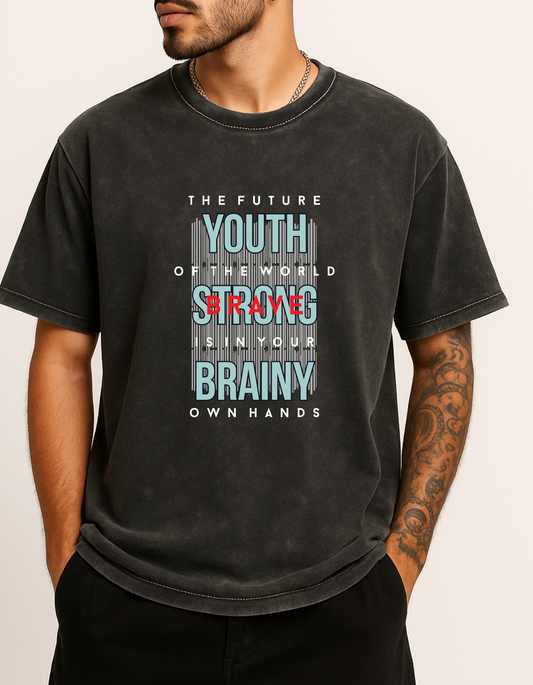 Strong - Acid Washed Oversized Tee